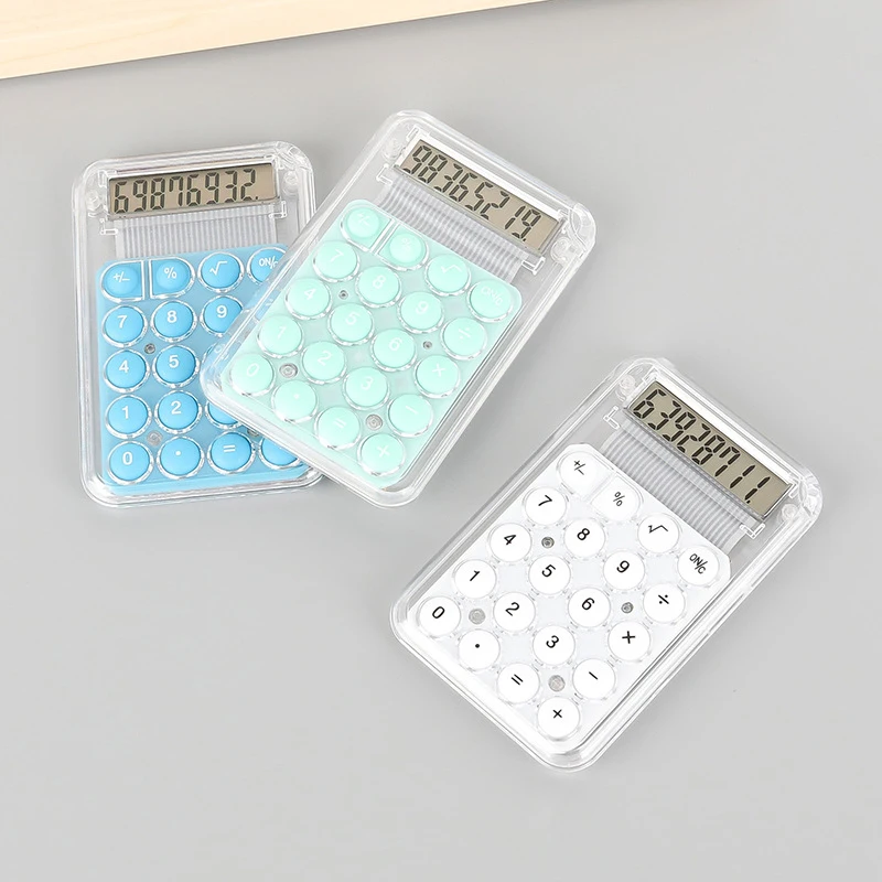 1Pcs Student Calculator LCD Display Large ScreenSiicone Buttons 8-digit Handhed StudyElectronic Calculator Schoo Supplies