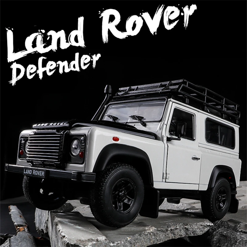 WELLY 1:24 Land Rover Defender Alloy Car Model Diecasts & Toy Metal Off-road Vehicles Car Model Simulation Collection Kids Gifts