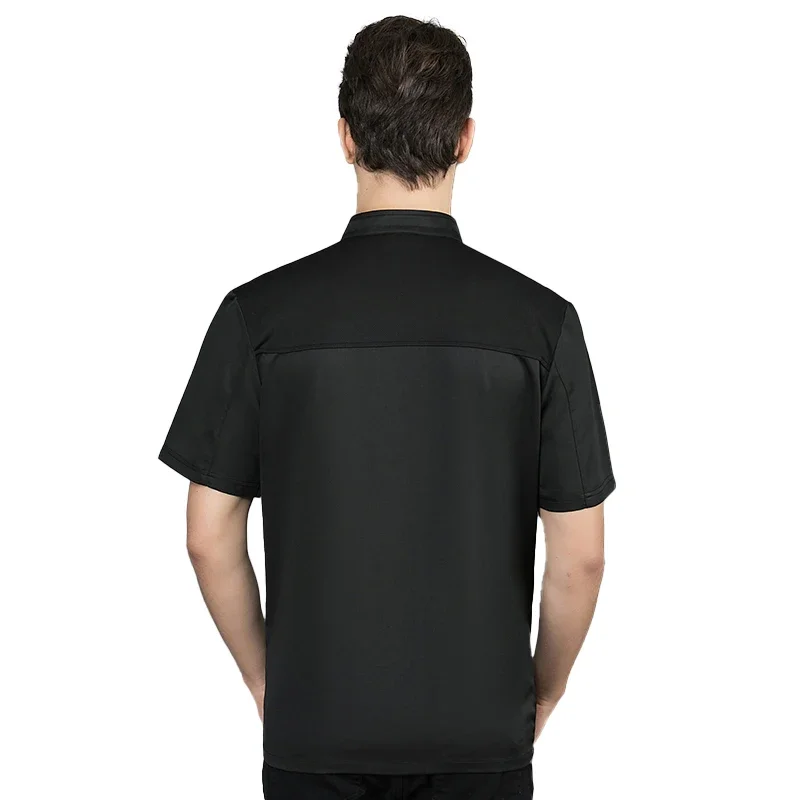 Chefs Short Sleeve Restaurant Hotel Kitchen Workwear Suitable for Men and Women Chef Jacket Bakery Waiter Work Clothing