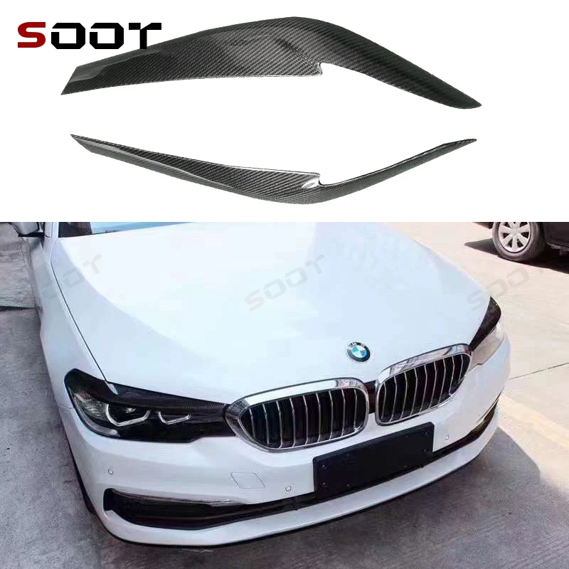 

For BMW 5 Series G30 G38 2017-2020 Carbon fiber eyebrow headlight upper cover front headlight cover decoration Car Auto Partscar