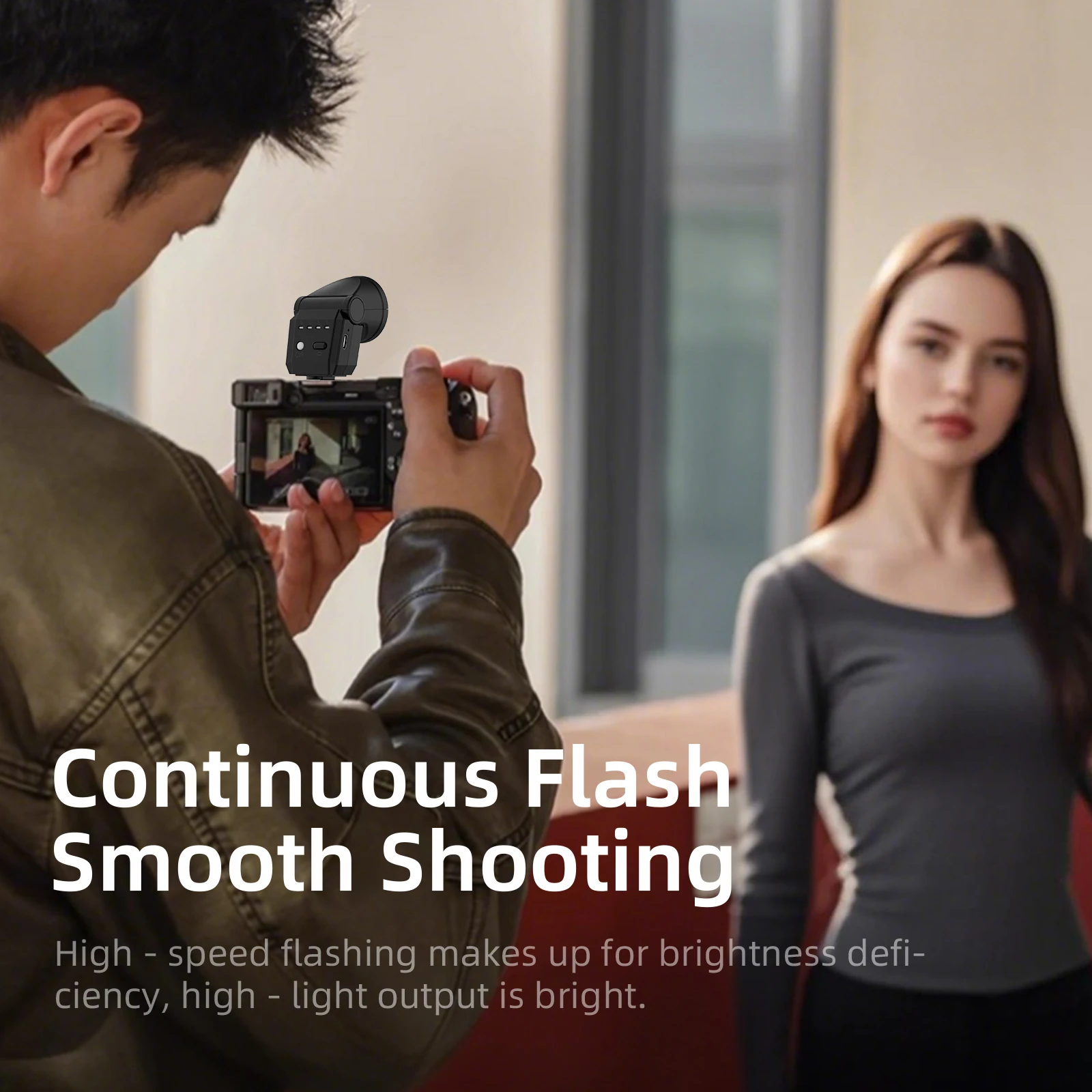 COBONE Mini Camera Flash Speedlite GN8 CRI97 6500K Type-C Rechargeable Hot Shoe Light For Sony Canon Nikon Vlog Photography - view 4