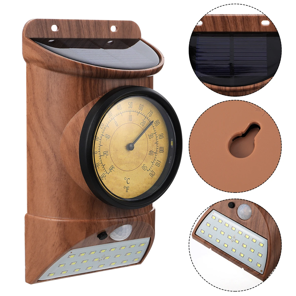 

Thermometer Type Sensor Lamp Solar Powered Outdoor Yard Light Wall Garden Lighting Tool High Efficiency Durable Gift