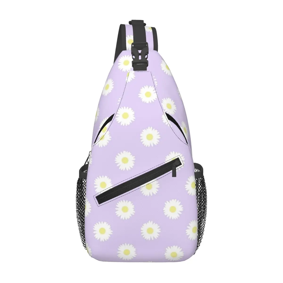 Daisy Pastel Aesthetic Daisies Flower Cottagecore Chest Bag Men Sling Crossbody Backpack Chest Bag Hiking Daypack Shoulder Bag