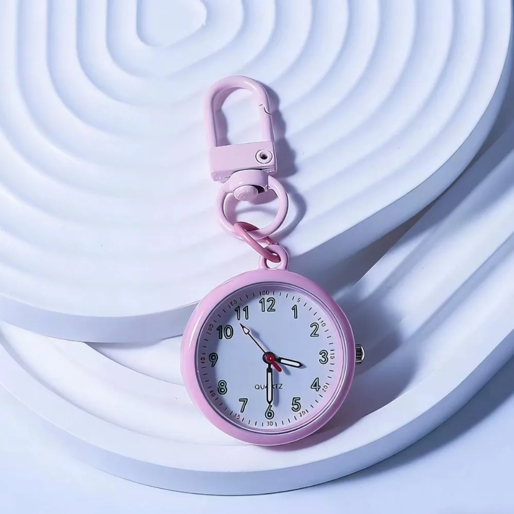 Easy Reading Keychain Pocket Watch Metal Numbers Key Chain Fob Clock Quartz Movement Compact Size Watch Pendant Backpackers