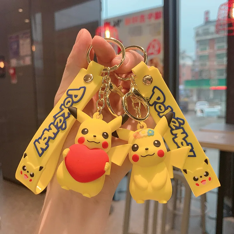 Pokemon Anime Pikachu Keychain Action Figure Model Cartoon Backpack Bag Pendant Ornaments Car Key Chain Birthday Christmas Gift