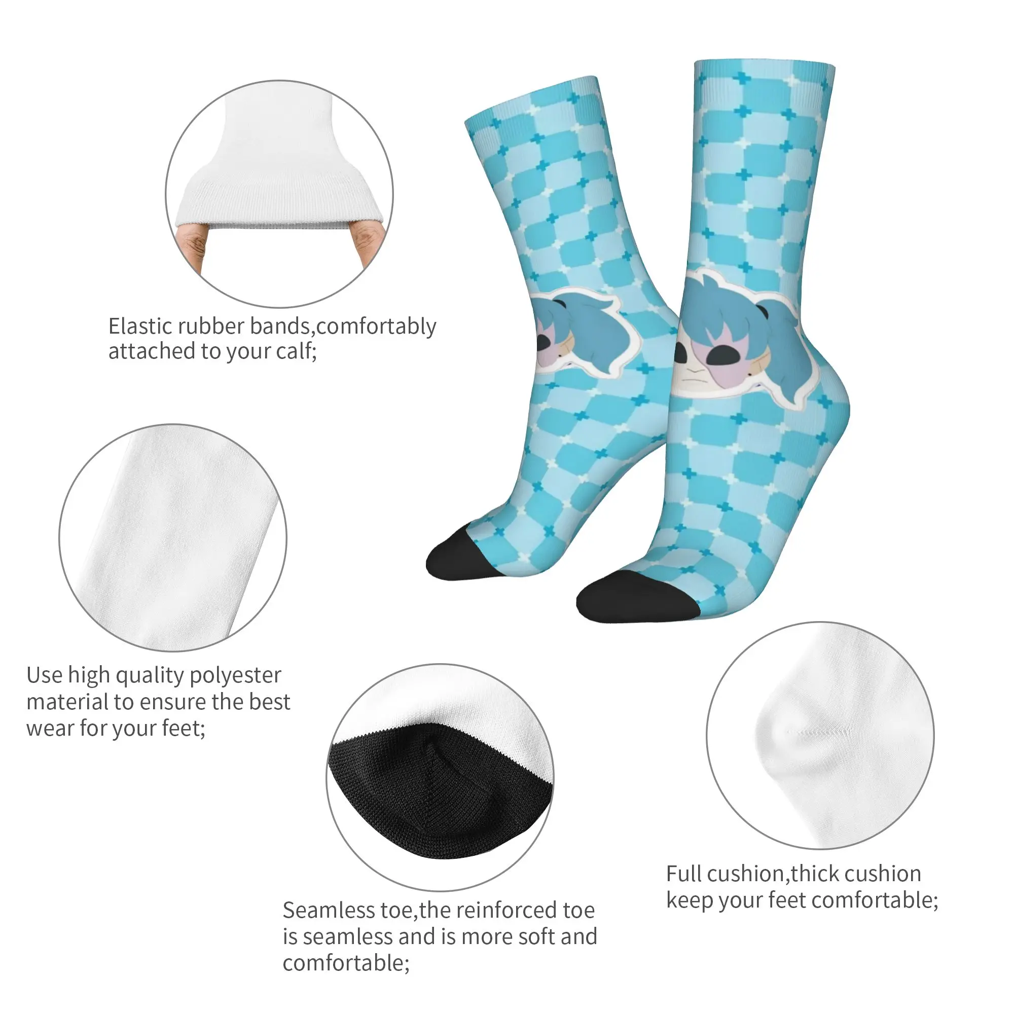 Autumn Winter Colorful Women Men Sally Face Horro Game Socks  Sweat Absorbing Football Socks