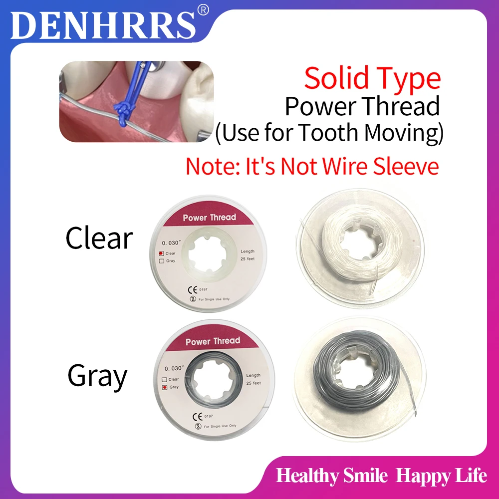 25Feet/Roll Dental Orthodontic Power Thread Dental Elastic Power Solid Thread 0.030