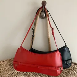 Ladies' fashionable single-shoulder bag, retro baguette bag, high-end underarm bag, red wedding bag