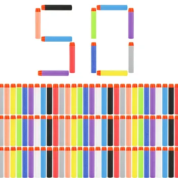 50 SZTUK Solidne pociski z okrągłą główką 7,2 cm do pistoletów Nerf N-strike Elite Series Blasters Foam EVA Refill Darts Kids Toy Guns Akcesoria