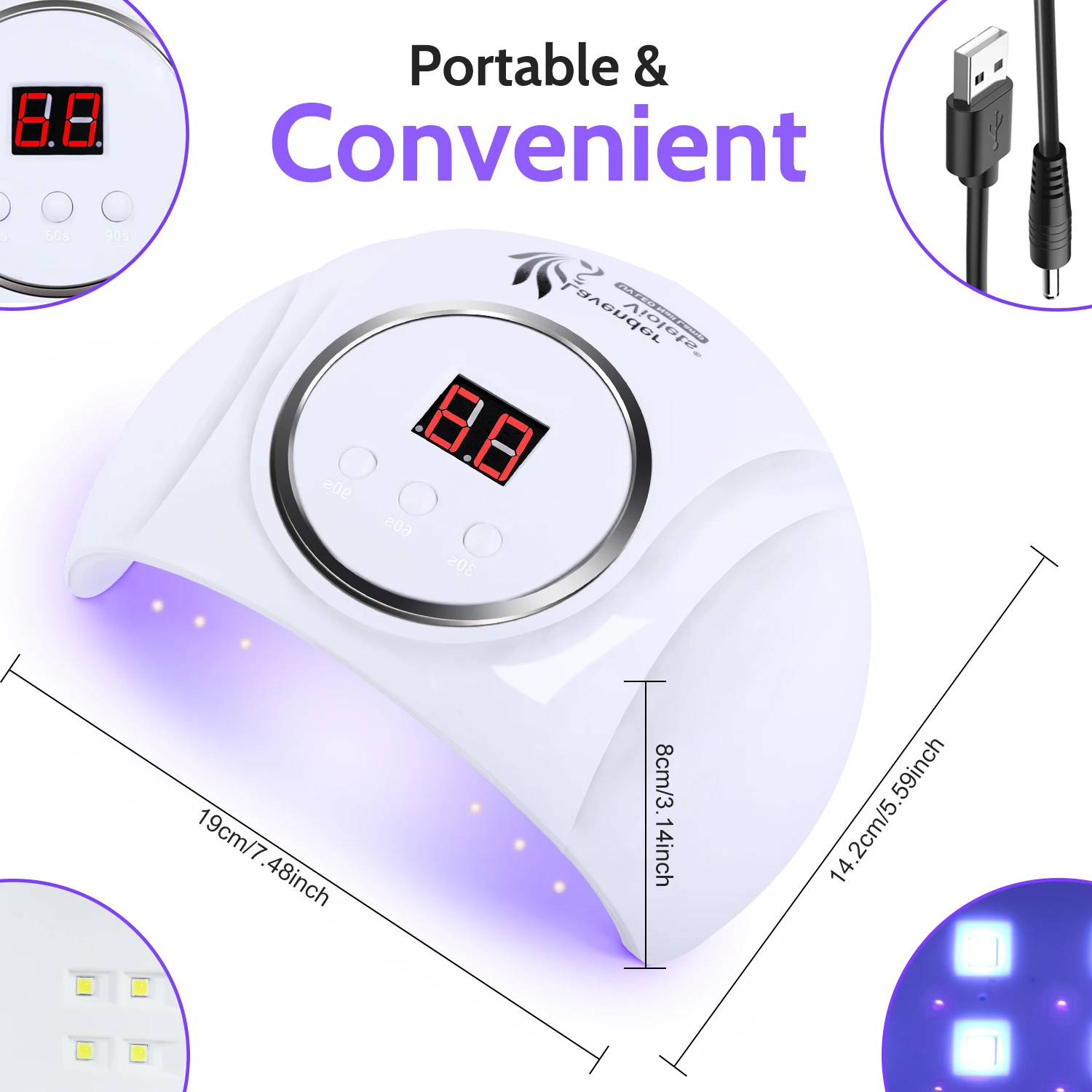 54 واط الأشعة فوق البنفسجية LED مسمار مصباح مع 3 إعداد الموقت مسمار ضوء هلام البولندية علاج مجفف الأظافر ل كاتب النساء الفتيات صالون المنزل مانيكير