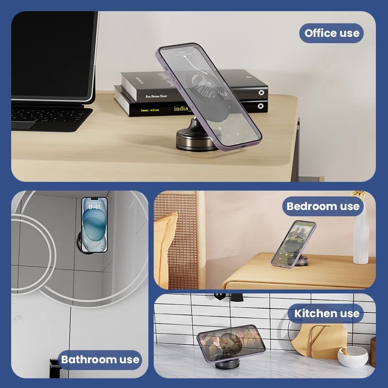 Vacuum Suction Cup Mobile Phone Holder Desktop Vacuum Adsorption Magnetic Holder Rotating Lazy Mobile Phone Support Stand