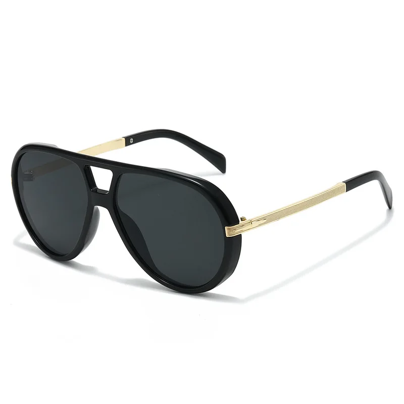 Neue, große Sonnenbrille im Flugzeugstil für Damen und Herren, Unisex, modische Retro-Sonnenbrille mit doppelter Bügelbrücke, trendige, vielseitige Sonnenbrille