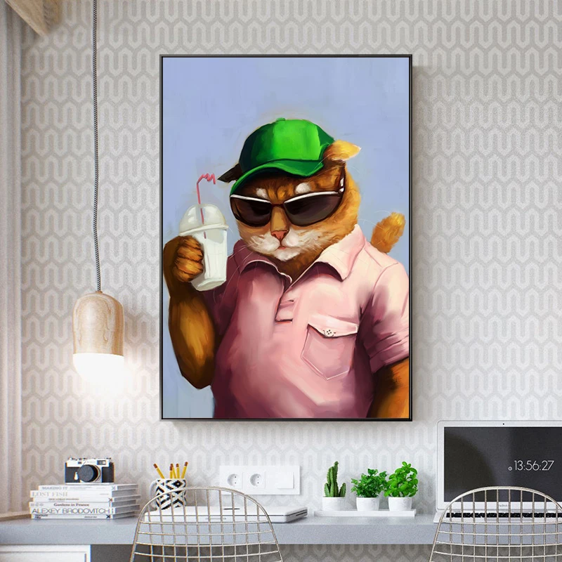 Funny Memeology Animal Cheeky Cat Capybara Zen Otter Meme Poster Print Canvas Painting Abstract Wall Art For Room Home Decor