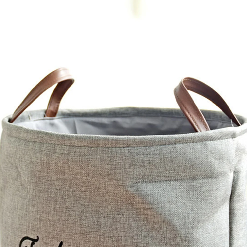 

Waterproof Laundry Bucket Foldable Baskets Large Capacity Organizer Grey Linen High Quality Fine Workmanship Space Saving