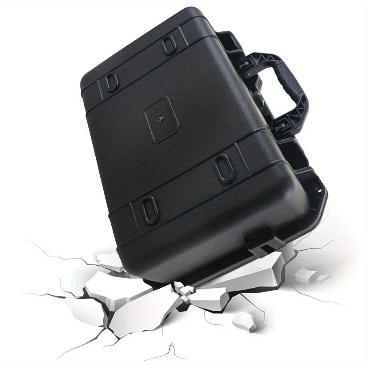 1 Stück stoßfester, wasserdichter Werkzeugkoffer mit vorgeschnittenem Schaumstoff, tragbarer Sicherheits-Aufbewahrungs-Organizer für Hardware. – Detail 12