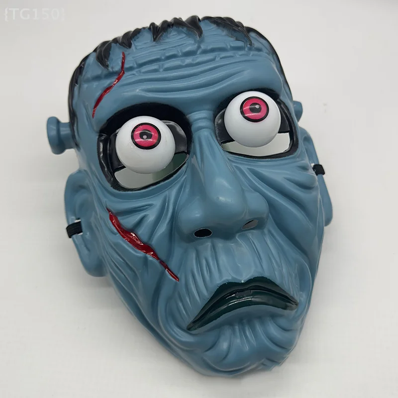 【Ja】Máscara de Terror con Ojos de Resplandor, Máscara de Payaso Vampiro con Calavera para Disfraces de Halloween y Accesorios para Juegos de Rol