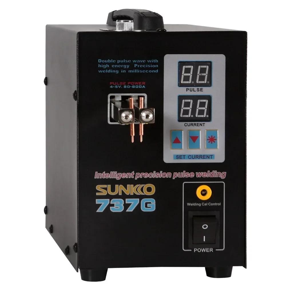 SUNKKO 737G Spot Welder Machine 1.5kw LED Illumination Dual Digital Display Double Pulse Welding Machine For 18650 Battery