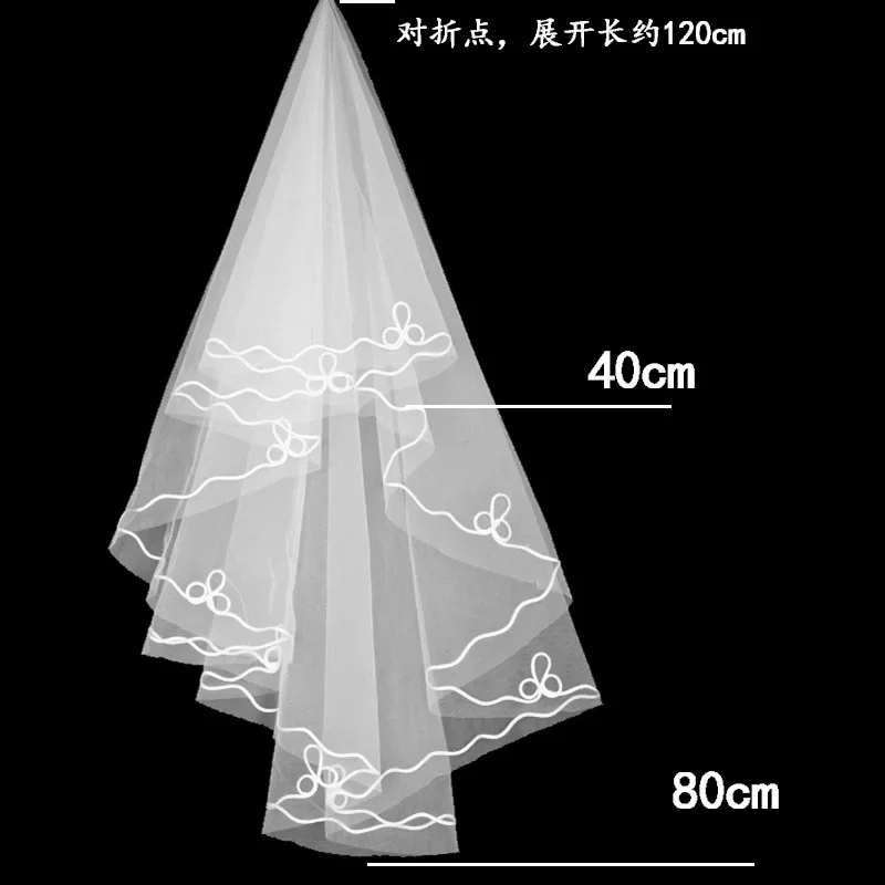 1Tiers Soft Tulle Wedding Bridal Veil  Without Comb  Lace Edge Bridal Marriage  Headscarf Tulle Veil for Girls Women