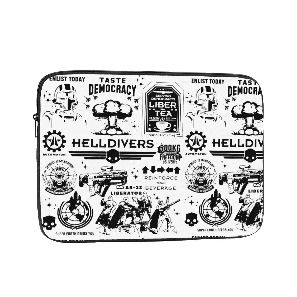 Laptop Notebook Sleeve Cover Bag Helldivers Shooting Game Tablet Sleeve Case 10 12 13 15 17 Inch Shockproof Case Bag