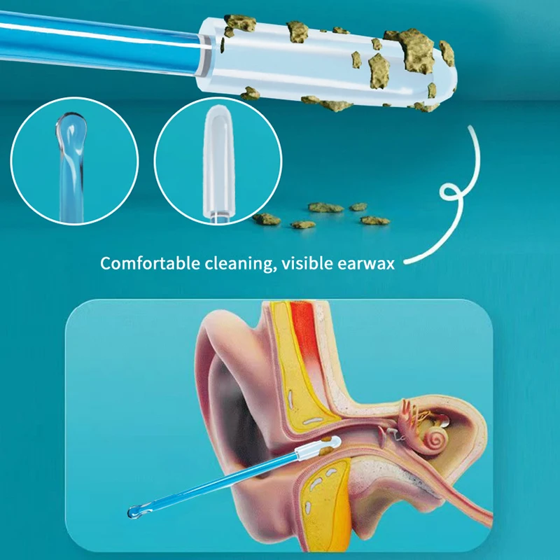 24Pcs/Bag Disposable EarWax Remover Sticky Ear Pick For Kids Olders Adult Ear Cleaner Reusable Adhesive Earpick Ear Care