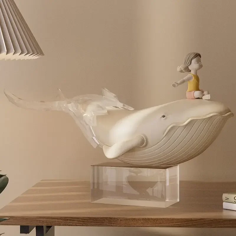 Riding The Wind and Waves, Whale, Ornamen High Sense, Soft Decoration, Silent Wind, Living Room, Study, TV Cabinet, Decoration