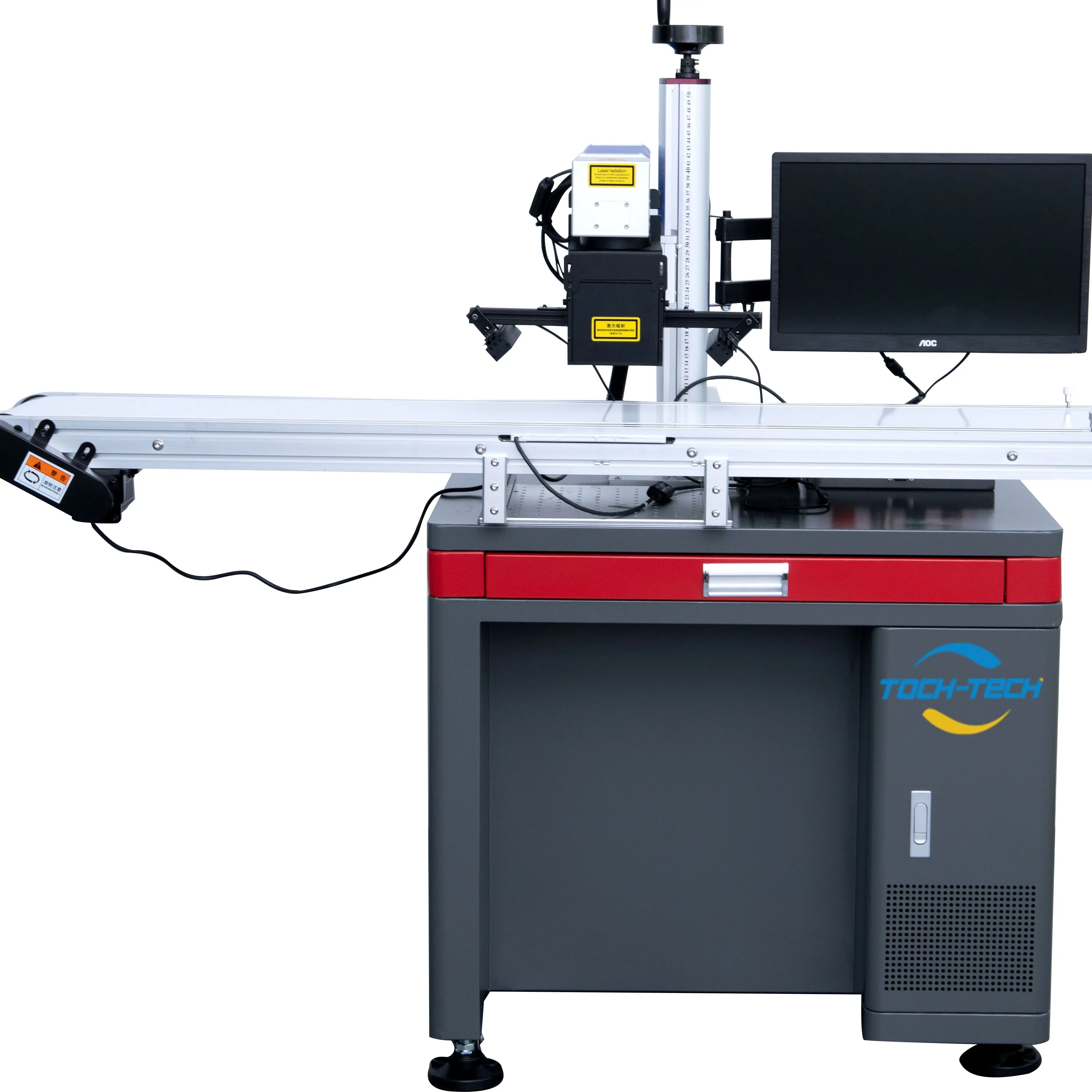 Flying Online Fiber Laser Marking Machine With CCD Visual Automatic Positioning System for Production Line