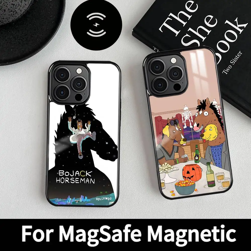 B-ボージャック・ホースマン iPhoneケース MagSafe対応 磁気式 iPhone 16 15 14 13 12 11 Pro Plus Max Mini ワイヤレス充電対応 スマホケース