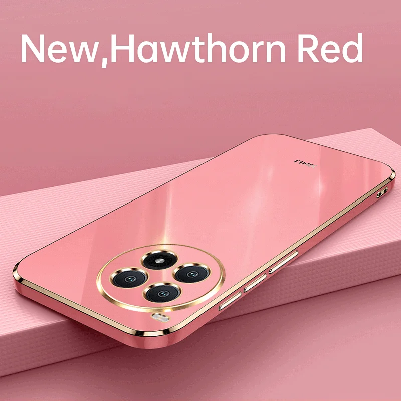 حافظة لهاتف Oneplus ACE3 Pro لهاتف One Plus ACE 3 Pro 1 + ACE3Pro بلون سادة حافة مستقيمة 6D تصفيح حافظات هاتف غطاء خلفي ناعم