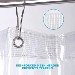 Minghe High Clear Shower Curtain,EVA 8 G Bathroom Shower Curtain Liner,Water Repellent Weighted Plastic Shower Curtain