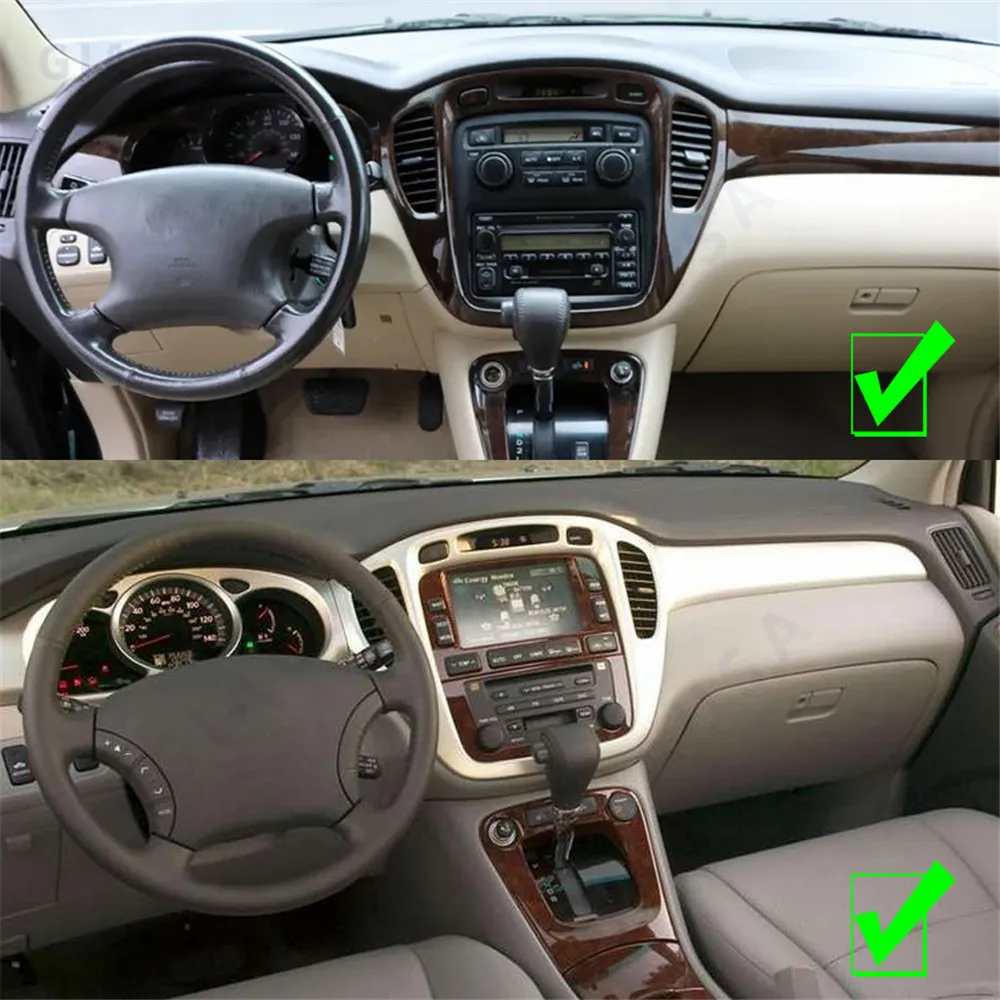 أندرويد 14 راديو السيارة Carplay لتويوتا هايلاندر 2001-2007 مشغل ستيريو لتحديد المواقع والملاحة مشغل وسائط متعددة HD شاشة تعمل باللمس 12.1