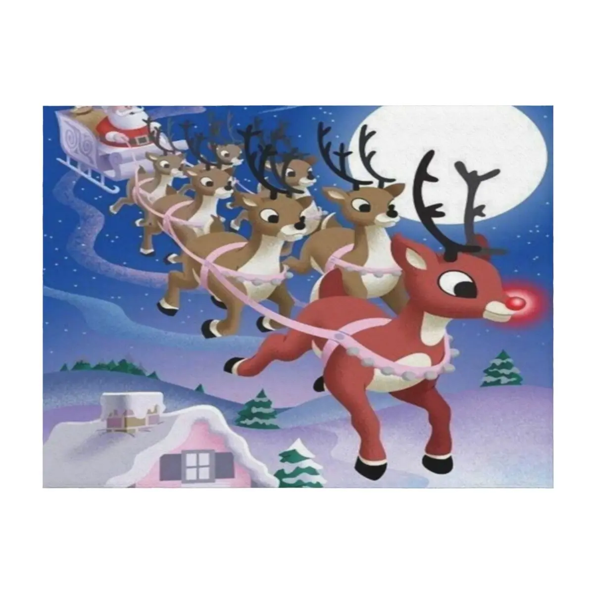 

RUDOLPH THE REDNOSE REINDEER & FRIENDS Throw Blanket Shaggy Soft Beds For Decorative Sofa Retros Blankets