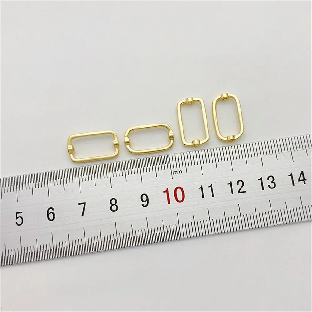 

14K Gold-Color Rectangular Beaded Loop Bead Loop Handmade DIY Pearl Jewelry Beaded Bracelet Accessories Material Q025