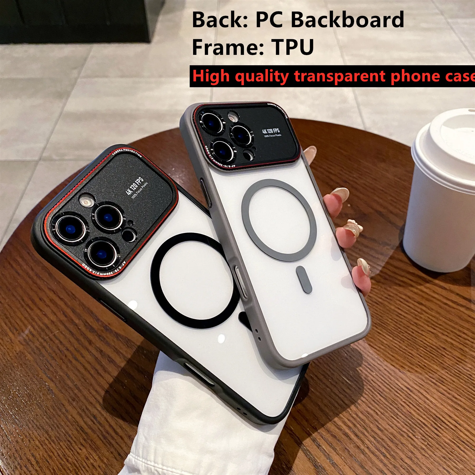 

High-end all inclusive anti drop iPhone 16Promax phone case 15Pro transparent large window 14Promax new magnetic suction 16