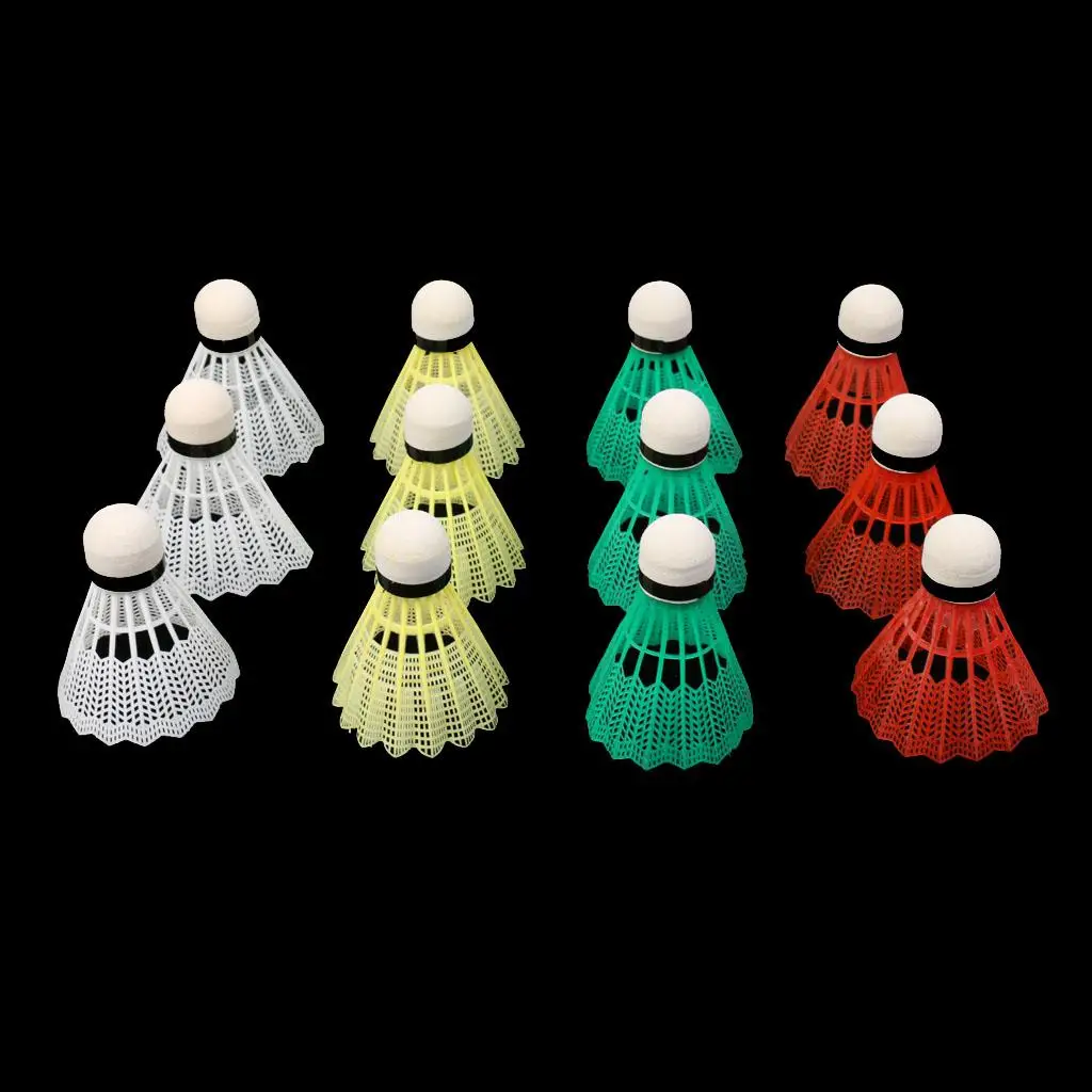 12-delig kleurrijk plastic badmintonshuttlesballen sporttrainingsspel