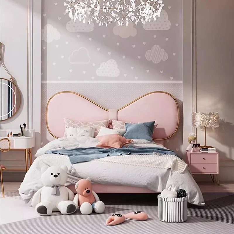 

Floor Modern Bed Bedroom Children Queen Multifunctional Beauty Design Bed Girls Princess Sleeping Cama Solteiro Unique Furniture