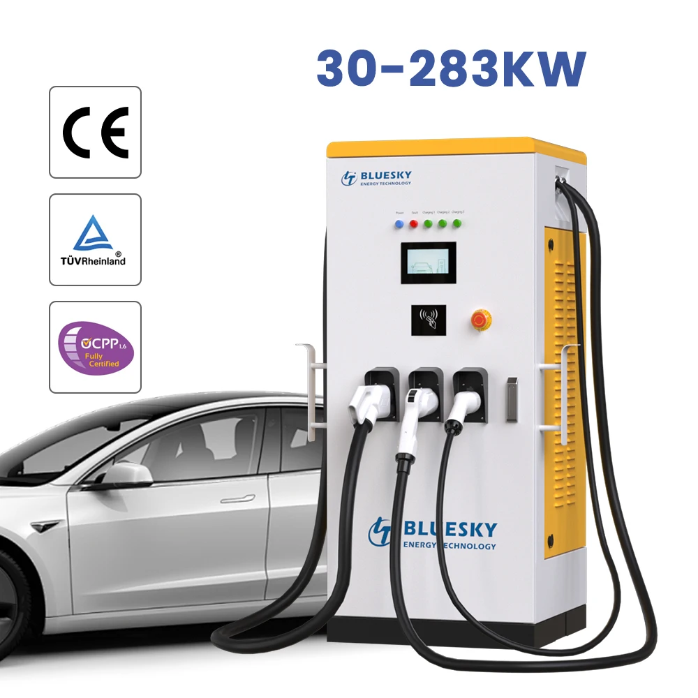 Station de chargeur EV commerciale, CCS Type 1, 2 Chlor1, 2 EVSE Wallbox, CCl's, GBT, CHAdeMO, 60KW, EV DC Fast Charger, 60KW CClt2