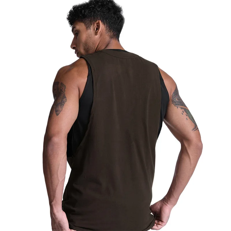 Men's Gym Tank Top Running Vest Basketball Jersey Bodybuilding Workout Stringer Singlets Training Fitness Sport Sleeveless Shirt