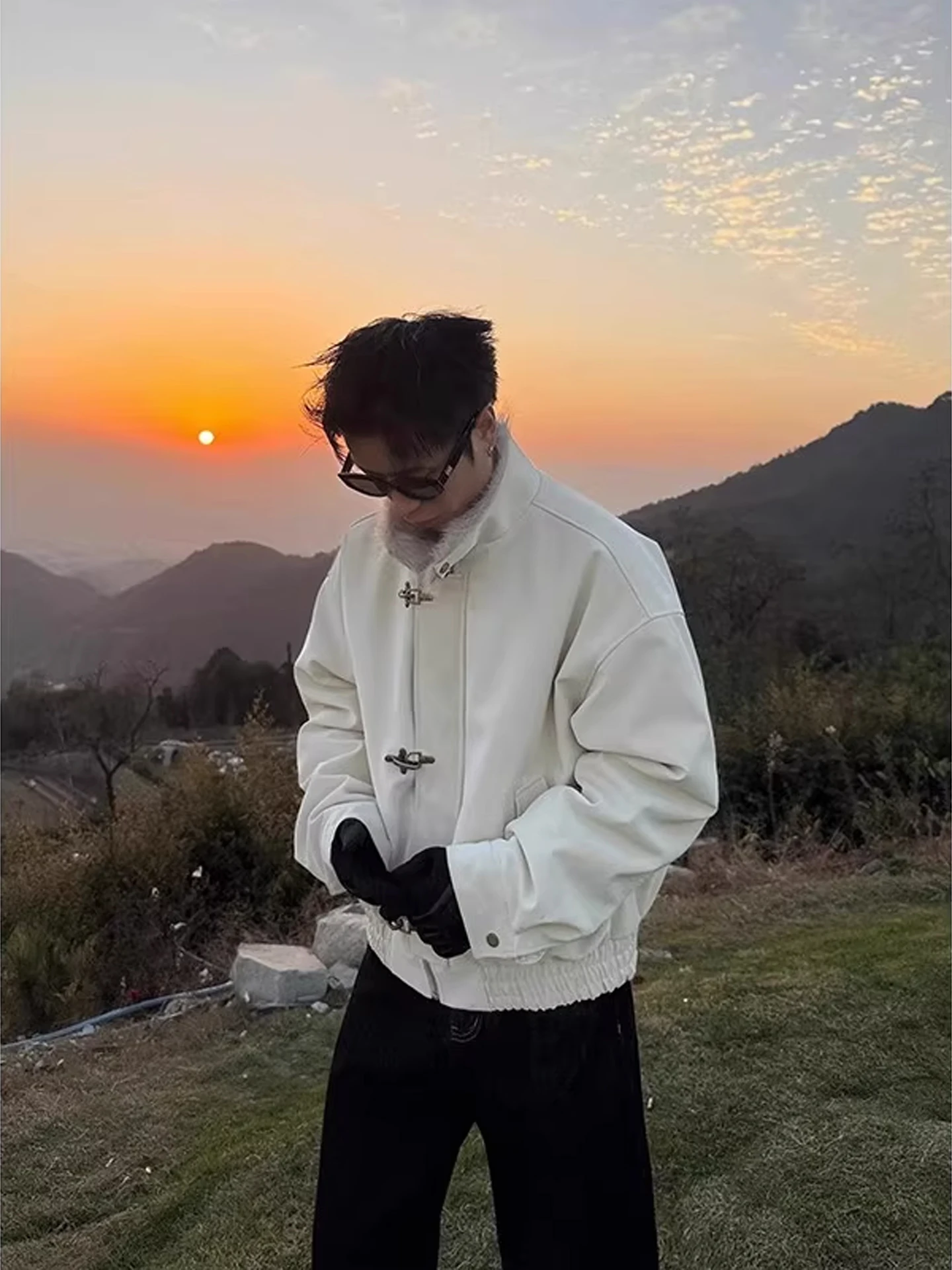 Winter Aosphere Matte Aircrt Bule Stehkragen Herren Baumwolle Jaet American Heavy Street Cooler Baumwollmantel Warm Thi Lo...