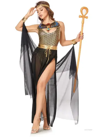 Sexy Medieval Ancient Egypt Cleopatra Queen Witch Cosplay Costume Halloween Carnival Party Greek Roman Princess French Costume
