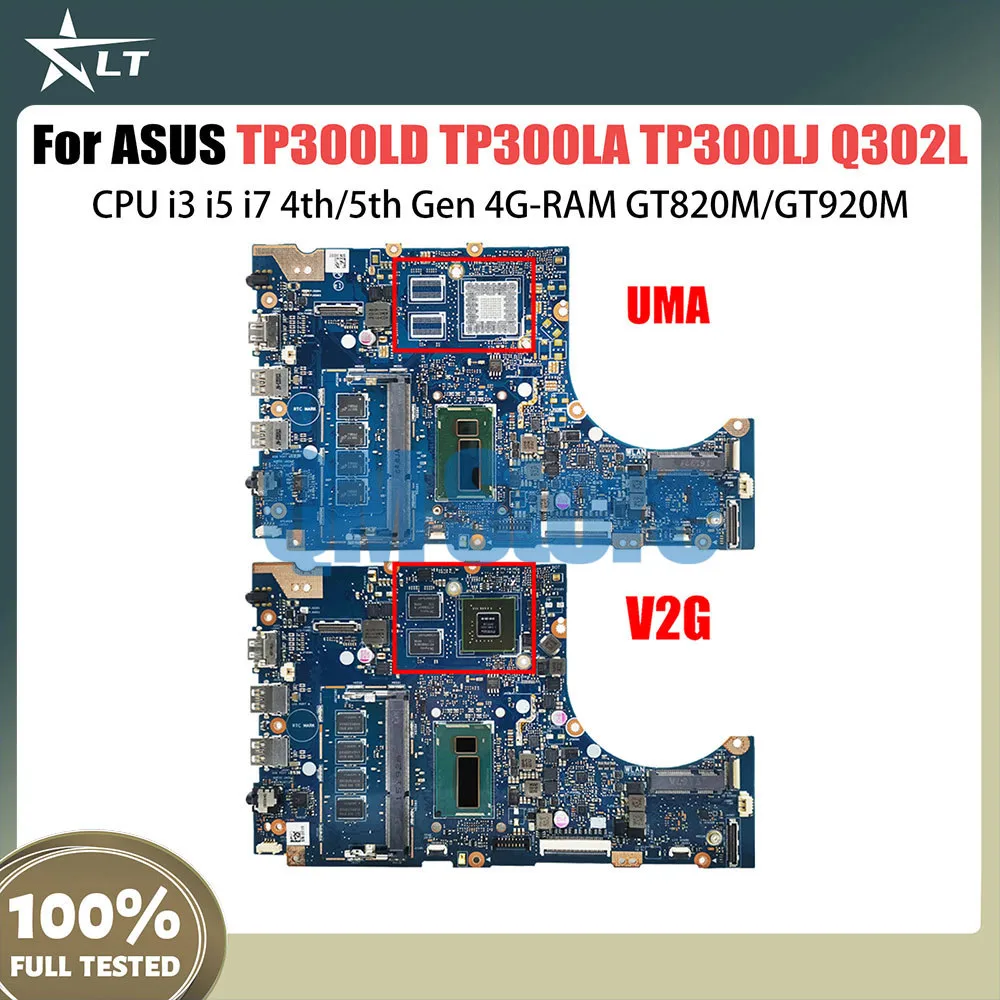 TP300LD Mainboard For Asus TP300L TP300LA TP300LJ Q302L Q302LA Laptop Motherboard CPU i3 i5 i7 4th 5th Gen 4GB RAM GT820M GT920M