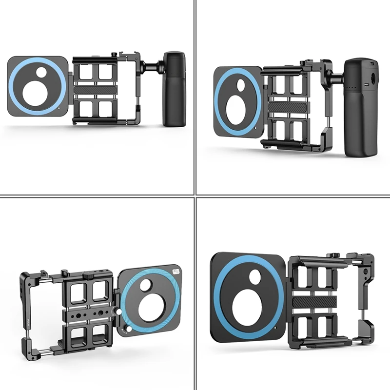 Mobile Phone Live Bracket Cage Bluetooth 1/4 Inch Threaded Hole/Cold Shoe Interface for Video LED Mic Tripod-A51M