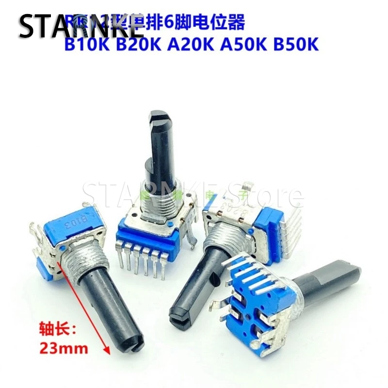 2 шт. RK12 однорядный 6-контактный двойной потенциометр B10K A20K B20K A50K B50K усилитель микшер
