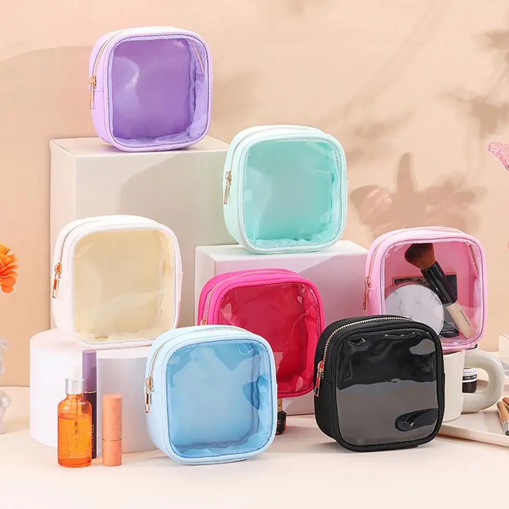 

Clear Mini Makeup Bag Transparent Cosmetic Bag with Zipper PVC Waterproof Travel Toiletry Bag Organizer Makeup Bags Beauty Case