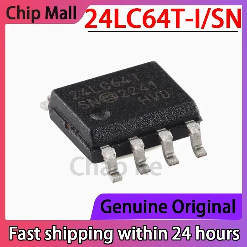 10PCS Genuine 24LC64T-I/SN Patch SOIC-8 64Kb I2C Compatible Dual Line Serial EEPROM