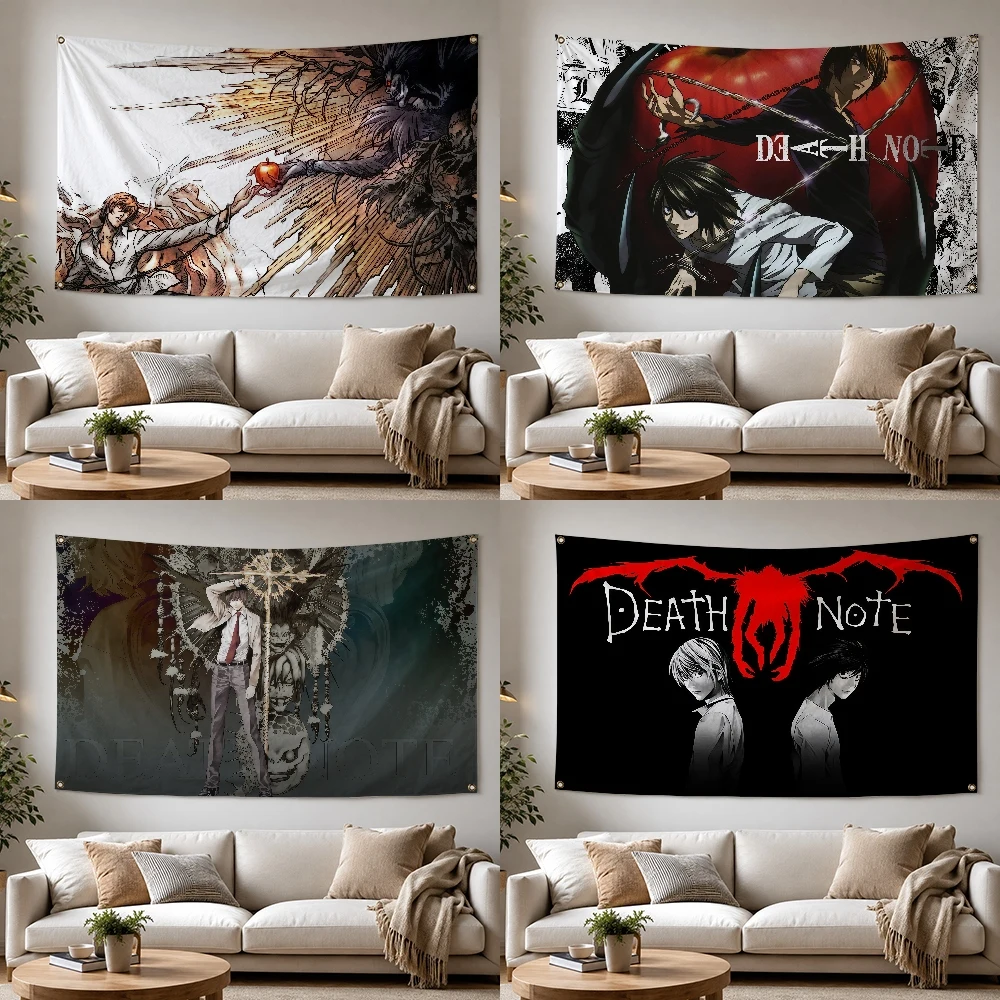 D-Death Note Anime Outdoor Flag for Home Camping Party Club Decor Garden Yard Wall Hanging Banner