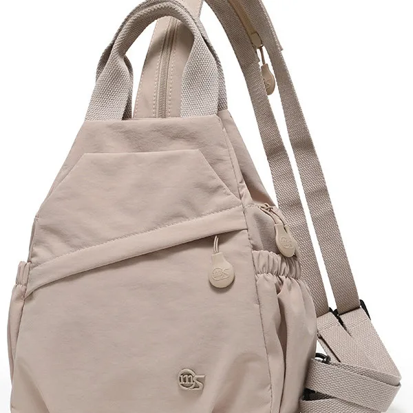 

Water-Resistant Multi-Functional Ladies Backpack Crossbody Bag Lightweight Travel Chest Bag Versatile Soft Canvas Shoulder Bag