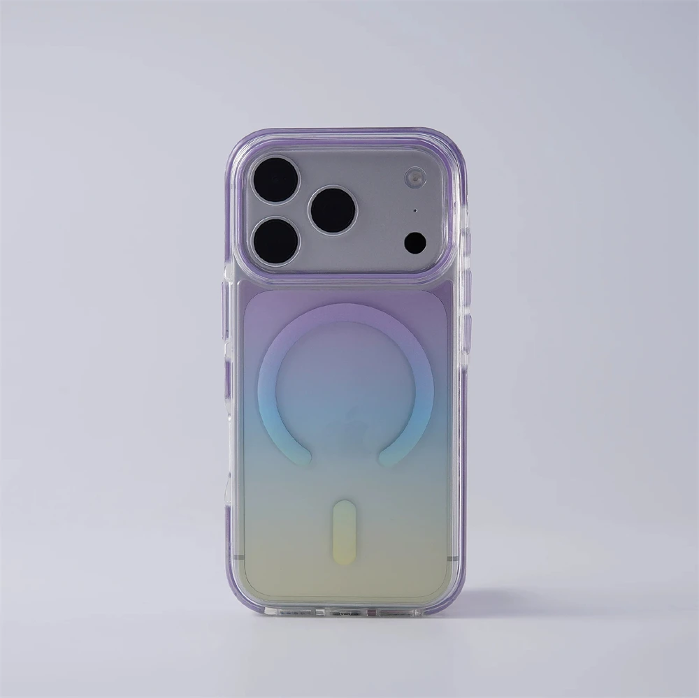 Modny gradientowy kolorowy magnetyczny futerał ochronny do iPhone 18 17 Pro Max 16 15 14 13 z obsługą bezprzewodowego ładowania Magsafe, odporny na wstrząsy. — zdjęcie produktu 2