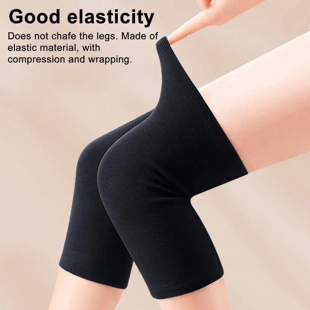 Breathable Knee Brace Winter Knee Brace Winter Moxa Fleece Knee Brace Pair Thermal Leg Warmer Compression Sleeve for Men view 4