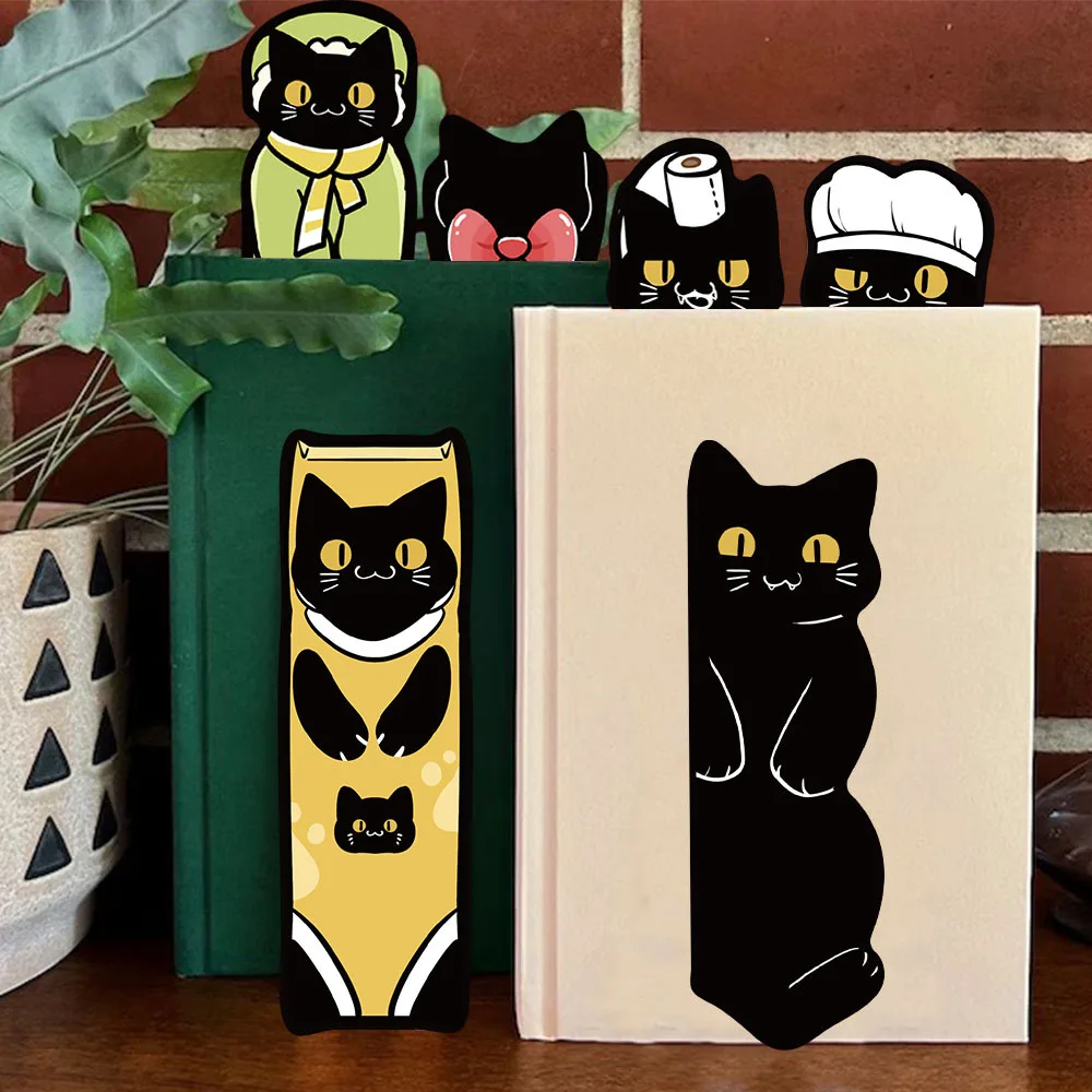 30Pcs Cute Black Cat Bookmark New Year Gift Back To School Book Decorative Cards Reading Label Stationery Gifts for Book Club