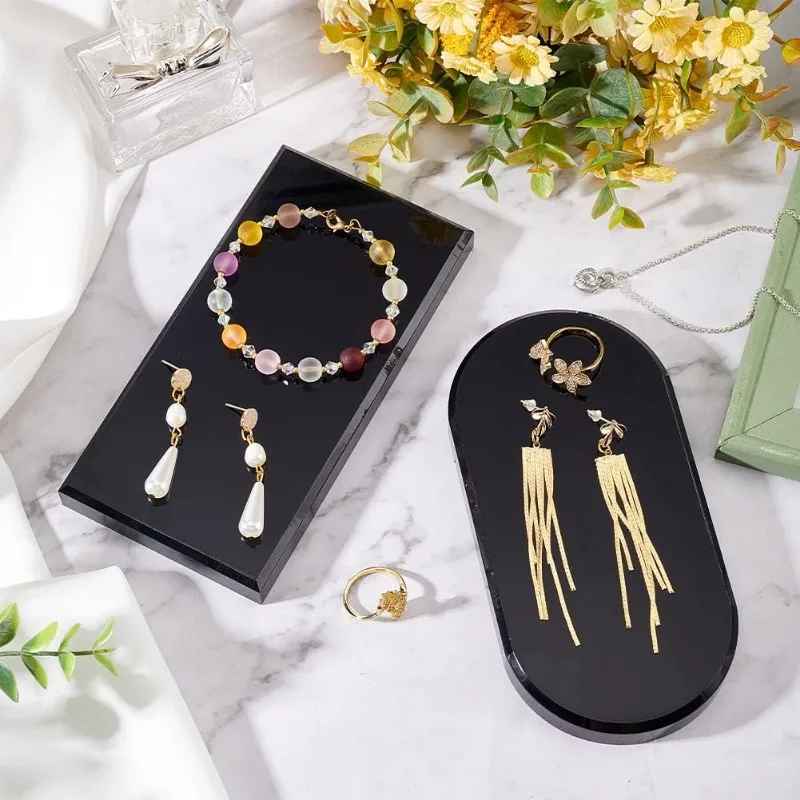 1 шт. акриловая скошенная подставка для дисплея 6 "x 3" x 0,5 "(LxWxH) черный акриловый блок для дисплея прямоугольная подставка для ювелирных изделий акриловая